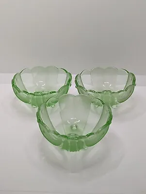 Buy Stolzle Art Deco Green Glass Clam Shell Bowls, Set Of 3, Hermanova, 19510 • 20£
