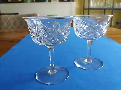 Buy PAIR Of EARLY WEBB CRYSTAL CHAMPAGNE GLASSES - 1906/35 • 28£