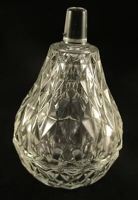 Buy Italian Cut Glass Trinket Pot Ornament Pear Shaped Removable Lid - Vintage Retro • 6.25£