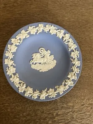 Buy Wedgwood  Jasperware Blue Trinket Dish/plate Chariot Vintage Excellent Condition • 6.99£