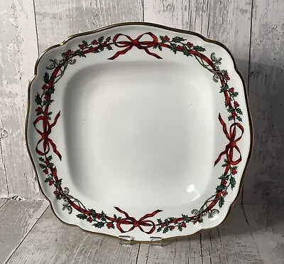 Buy Royal Worcester Holly Ribbons Square Plate / Dish Bone China Christmas • 27£