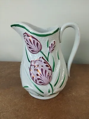 Buy Antique Victorian Staffordshire, Embossed Jug With Tulips 16.5cm Tall  • 6.95£