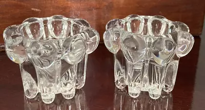 Buy Pair Of Reims Vintage Retro French Glass Candle / Tea Light Holders • 2.99£
