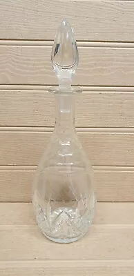 Buy Vintage Glass Decanter & Stopper Teardrop Shaped Clear Cut Glass  Heavy Weight  • 16£