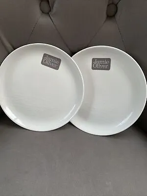 Buy Jamie Oliver White On White Small Tea Plates X 2 Size 19cm With Labels.New • 18.99£