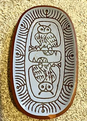 Buy Leslie Gibbons The Owl Studio Pottery Swanage Slipware Sgraffito Dish Plate 7” • 8.95£
