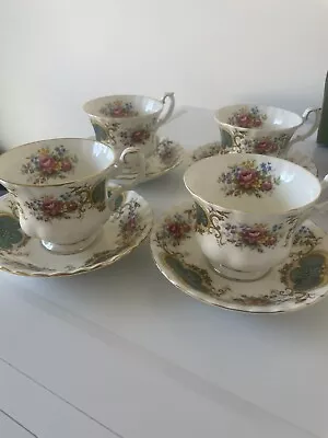 Buy Royal Albert  Berkeley Bone China Tea Cups And Saucer Set X 4 • 24£