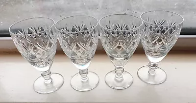 Buy Lovely Set Of 4 Doulton / Webb Corbett Georgian Crystal Small Wine Glasses 12cm • 18.90£