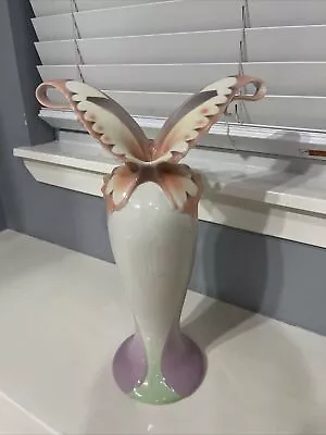 Buy Franz-Butterfly Vase Design Sculptured Porcelain-item #-XP1692 NIOB • 94.86£