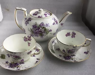 Buy Hammersley Victorian Violets Tea Pot And 2 Cups And Saucers • 88£