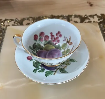 Buy Vintage Royal Grafton Tea Cup And Saucer Set Fine Bone China Fruit Pattern • 19.18£