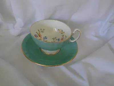 Buy Aynsley Sage Green Cottage Garden Sage Green Cup And Saucer • 27.99£