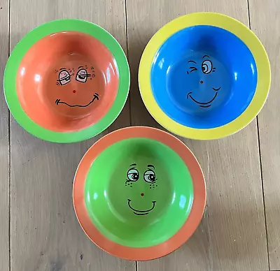 Buy Trade Winds Expression Bowl Funny Face Cereal Bowls Set Of 3 90's • 35£