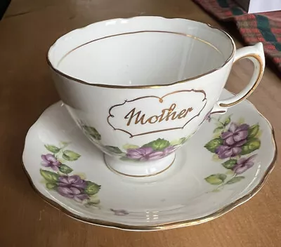 Buy Vintage Royal Vale Bone China ‘ Mother’ Cup And Saucer • 1.99£