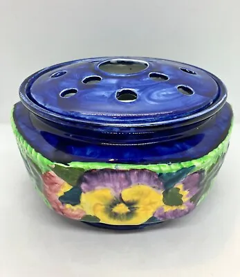 Buy Rare Antique Maling 1930s Blue Viola Pansy Vase/Bowl Ringtons — Two Rose Posies • 29.99£