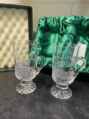 Buy New Galway Crystal IRISH COFFEE Glasses (Pair) 13.5cm (5-1/4 ) Tall Signed 1st • 19.99£