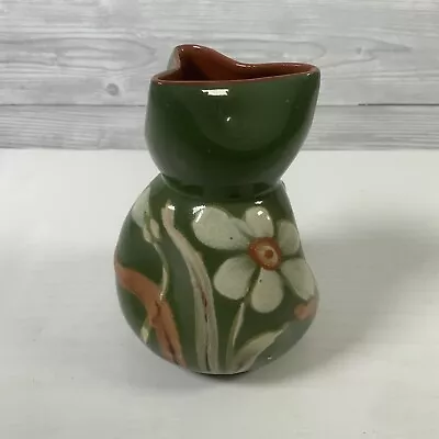 Buy Aller Vale Pinch Vase K2 Floral Green 11cm Torquay Pottery • 12£