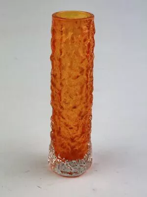 Buy WHITEFRIARS Tango Orange Bark Pattern Finger Vase, By Geoffrey Baxter. 15cm T... • 70£
