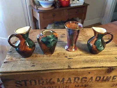 Buy Vintage Mixed Lot 4 Small Old Court Ware Lustre Vases – Great! – • 12.99£