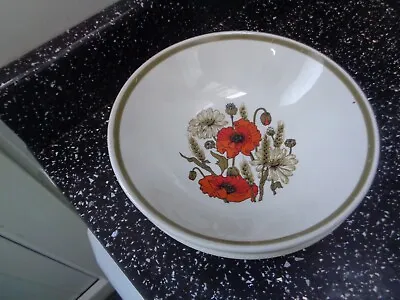 Buy Vintage Meakin Studio Pottery Poppy Cereal Bowls X 3 • 15£