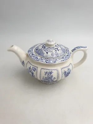 Buy Vintage James Sadler 'Fruit Harvest' Small Ceramic Teapot Blue & White Floral • 17.99£