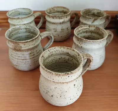 Buy 6 Vintage Fangfoss Studio Pottery Speckled Coffee Mugs G & L Grant Yorkshire • 29.99£