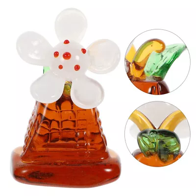 Buy Glass Collectibles Hand Blown Statue Artificial Bouquet Desktop • 9.69£