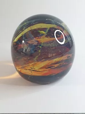 Buy Large Mdina Signed Glass Paperweight Multicoloured • 15£
