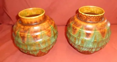 Buy Rare Pair   Sylvac 1578  Art Deco Dripware  Vase Keith Murray Bomb Inspired • 159.99£