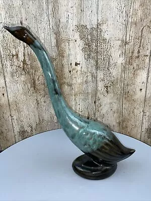 Buy Vintage Blue Mountain Pottery Crane Egret Swan Bird 27cm Figurine Blue Green. • 16£