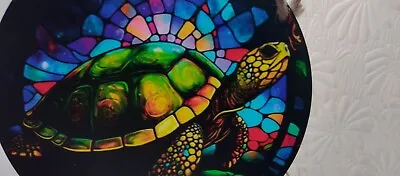 Buy Turtle On A Rainbow Background Stained Glass Effect Sun Catcher Roundel New  • 2.25£