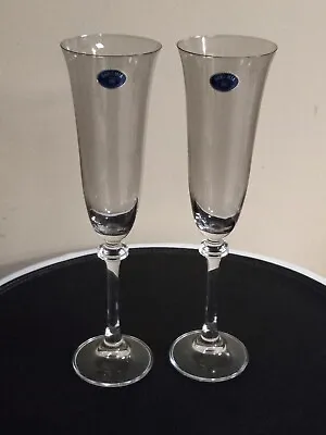 Buy Bohemia Czech Republic Set Of 2 Crystal Champagne Glasses • 18.92£