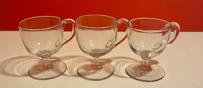 Buy Victorian Style Custard Plain Glasses, Set Of 3, Vintage, Glassware • 18.99£