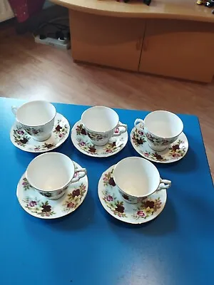 Buy Queen Anne Bone China Pattern 8501 Tea Cups And Saucers Tea Set • 14.50£
