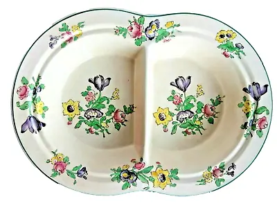 Buy Vintage Booths Silicon China 2-Secton Floral Old Staffordshire Dish • 19.84£