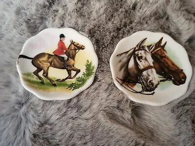 Buy Set Of Two Fenton China. Miniature Plates Horse Equestrian Theme • 6£