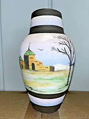 Buy Vintage Safi Moroccan Handmade/Painted Pottery Vase Signed  9   LANDSCAPE • 221.47£