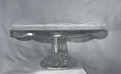 Buy Stunning 11.5” Heavy Lead Crystal Hand Cut Pedestal Base Clear Cake Stand • 56.91£