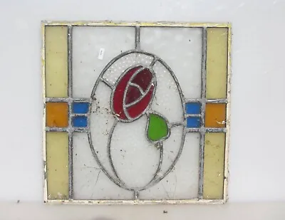 Buy Antique Stained Glass Window Panel Vintage Old Art Nouveau Victorian 17 X16  • 30£