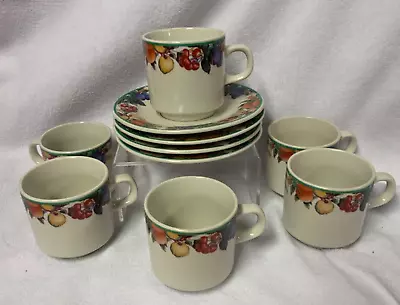 Buy Maplehill Harvest Fruit Stoneware Tea / Coffee Cups And Saucers • 22.37£