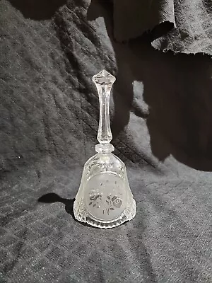 Buy VTG 5.5  Tall Frosted Roses On A Crystal Glass Bell • 3£