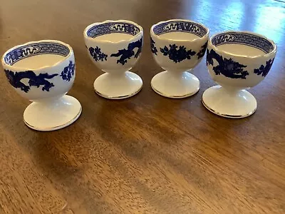Buy Vintage Set Of 4 Royal Cauldon Blue Dragon Egg Cups • 12£