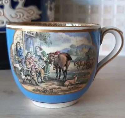 Buy Antique  Tea Cup F & R Pratt & Co Fenton Blue 19th Century  • 14£