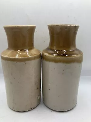 Buy 2 Old Stoneware Jars/ Pots, Blacking Pots • 12£