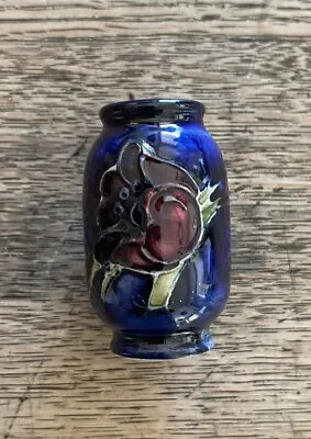 Buy Moorcroft Small Miniature English Vase Anemone Cobalt Blue • 52£