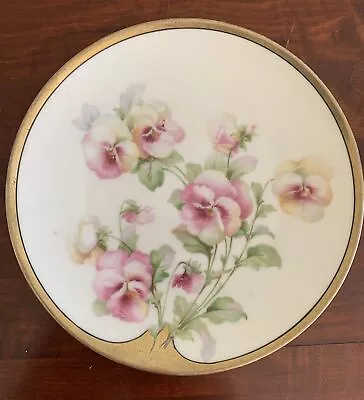 Buy Antique Pansy Plate Pansies Hand Painted Floral Bavarian China Bavaria Numbered • 21.69£