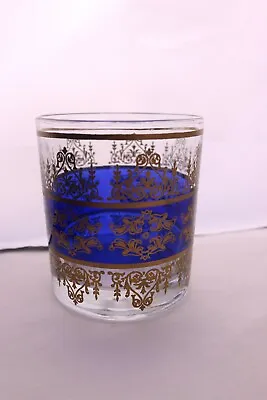 Buy Bronze Verre Glassware Cobalt Blue Gold Scrolls Moroccan Elegant Tea Glass  • 6.64£