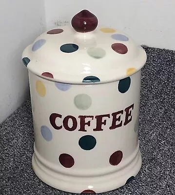 Buy EMMA BRIDGEWATER Pottery POLKA DOT  Coffee Storage Jar & Lid | Read Description • 29.99£