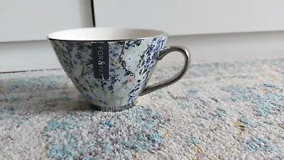 Buy NEW Fox And Ivy - Tesco - Fine China LARGE Mug Cup Duck Egg Blue Floral Leaves • 7£