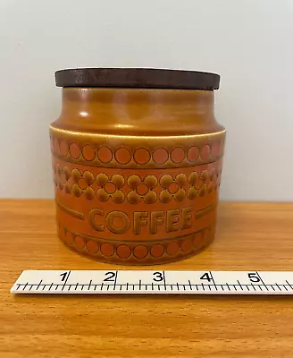 Buy Hornsea Pottery England Saffron Coffee Storage Jar Container Canister Wood Lid • 13.99£